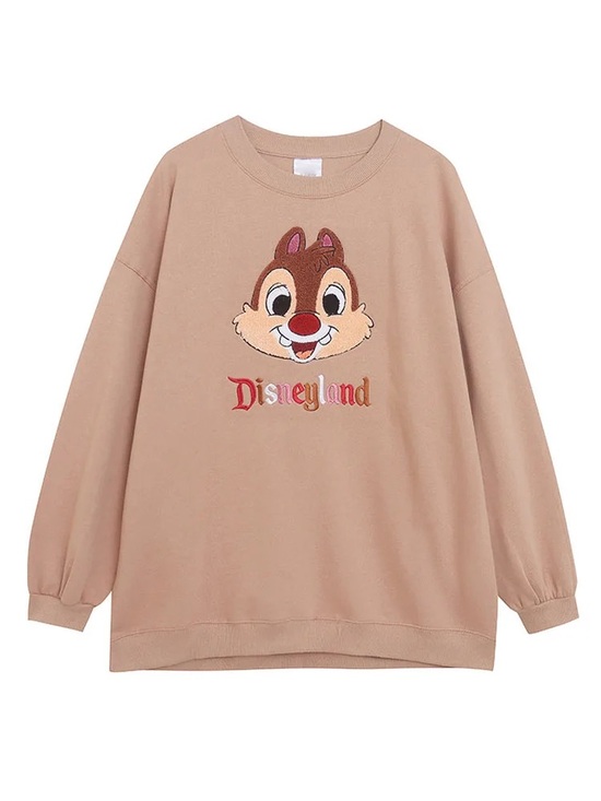 Disney Sweaters - Disneyland Chip ‘n Dale Embroidered Oversized Sweatshirt size XS